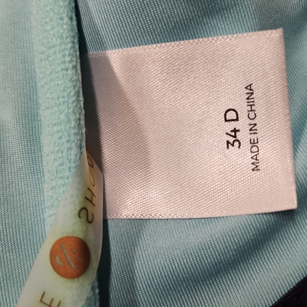 Shade & Shore Black  Aztec Western print  Embroidered Bikini Top size 34 D - Picture 8 of 9